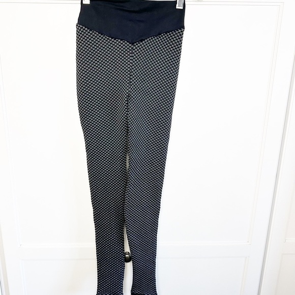 Black Butt Lifting High Waist Leggings Tummy Control Bubble Stretchable Medium - Picture 2 of 11